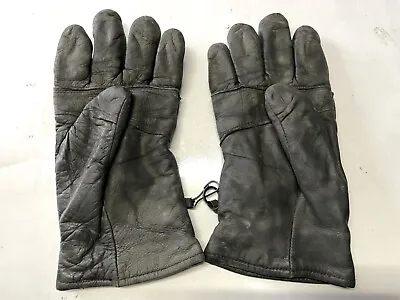 US Military Intermediate Cold Weather LEATHER GLOVES GoreTex NO CUFF LARGE 4 VG • $17.95