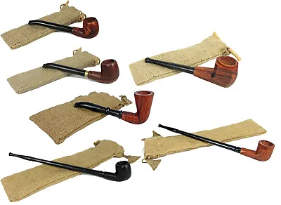 Long Stem Large Sherlock Collector Wooden Tobacco Smoking Pipe Gift • £12.99