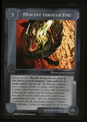 Descent Through Fire The Balrog Middle Earth CCG MECCG NM Tracked! • $10.99