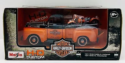 1948 Ford F-1 Pickup Harley-Davidson FL Panhead Motorcycle 1:24 Diecast Set New • $24.88