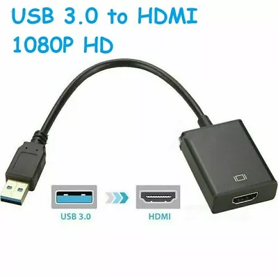£7.98 • Buy USB 3.0 To HDMI 1080P HD Video Audio Cable Adapter Converter For HDTV PC Laptop