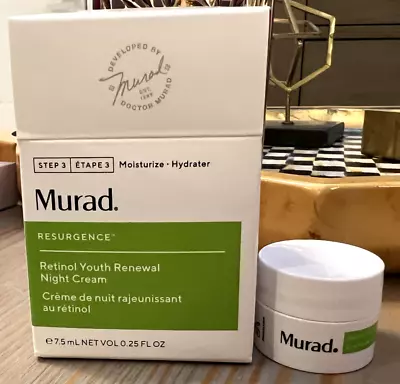 Murad Resurgence Retinol Youth Renewal Night Cream Travel Sz 0.25oz / 7.5ml NIB • $10.89