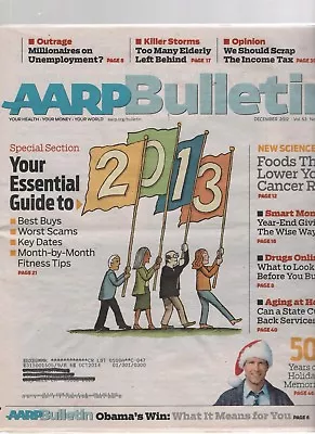 AARP Bulletin - December 2012 - Essential Guide To 2012 Cancer Risk. Obama. • $1.99