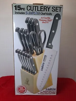 New In Box Master Chef 15 Pc Cutlery Set Includes Santoku Chef Knife • $25