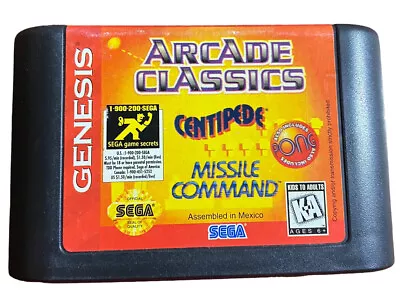 Arcade Classics Sega Genesis 1996 Tested Authentic Centipede Missle Command Pong • $9.95