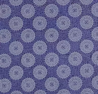 Medallions Buttons Blue Fabric DAVIDS TEXTILES All Cotton HALF YARD BTHY • $4.99