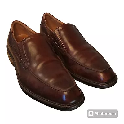 Ecco Shock Point Men's Leather Slip-On Loafers US Size 7.5 EUR 41 Brown Shoes • $18.95