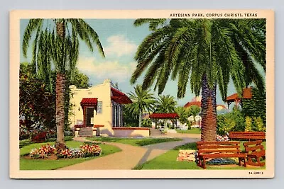 Postcard Artesian Park Corpus Christi Texas TX Vintage Linen J4 • $4.49