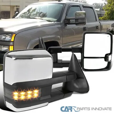 Power Adjustable+Heat+Tinted LED Signals Tow Mirrors Fits 03-06 Silverado Sierra • $110.66