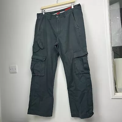 Element Cargo Trousers Mens W36 L29 Pants Outdoor Skater Pockets Y2K Grey • £24.95