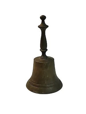 Vintage Bell Solid Brass Hand Held School Bell Dinner Bell Farm Bell  • $14.95