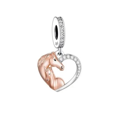 $30.95 • Buy HORSE LOVEHEART DANGLE  S925 Sterling Silver Charm By Charm Heaven NEW