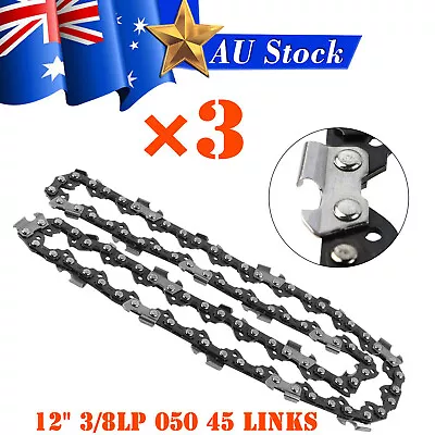 3x Chainsaw Semi Chisel Chain 3/8LP 050 45DL For Ozito 12  Bar 25.4cc PCS-305A • $25.99