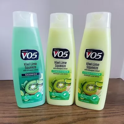 VO5 +5 Vitamins & Oils Kiwi Lime Squeeze 1 SHAMPOO And 2 Conditioners Green • $9.23