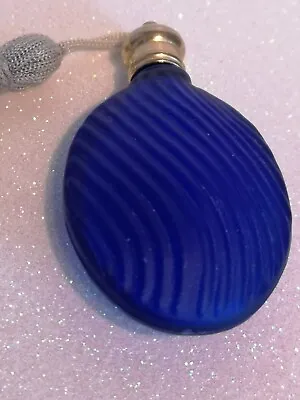 Perfume Bottle-Cobalt Blue Glass . Miniature Handheld With Screw Top. Charming. • $9.96