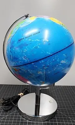 Earth Globe 12  Electric Illuminated Light Up Constellations Earth Chrome • $55