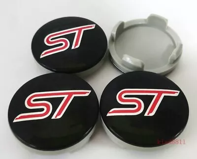 4x ST BLACK/RED FORD FITS MOST MODELS 54MM ALLOY WHEEL CENTRE CAPS FOCUS FIESTA • $19.99