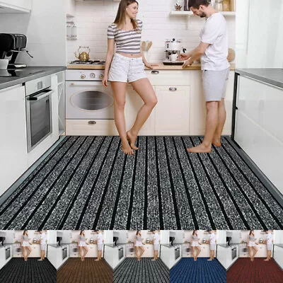 £5.89 • Buy Heavy Duty Rubber Barrier Mat Small Large Door Mat Hallway Runner Kitchen Rugs