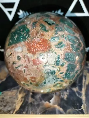 Large Ocean Jasper Sphere With Druzy 2.4kg • £67