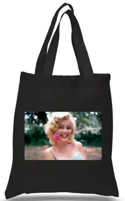 Shopper Tote Bag Cotton Black Cool Icon Stars Marilyn Monroe Ideal Gift Present • £7.99