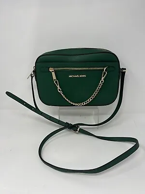 Michael Kors Jet Set Saffiano Leather Crossbody Bag Green • $40