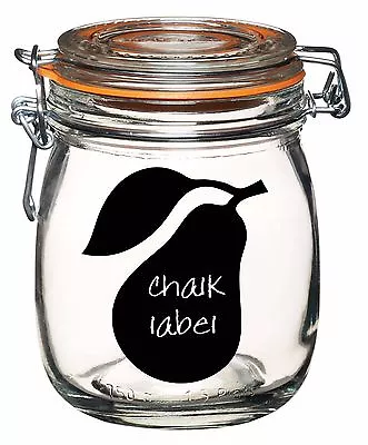 PEAR Chalkboard Vinyl Label Sticker Decals 4 H X 3 W Ea. (Quantity 6) • $7.99