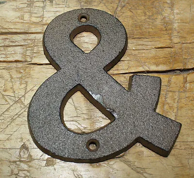 Cast Iron Industrial LETTER & Sign Rustic Brown AMPERSAND 4 3/4  Tall • $7.99