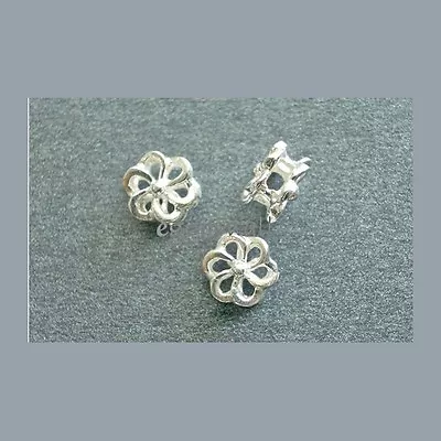 925 Sterling Silver Flower Spacer 6mm 4pc #51012 • $6.09