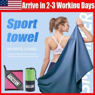 Microfiber Towel Quick Dry For Sports Beach Swim Travel Yoga Gym Super Absorbent • $10.28