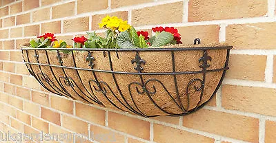 Window Box Planter Metal Garden Trough Boxes Basket 36  (90cm) Fleur De Lys  • £26.98