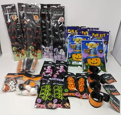 Halloween Party Lot- Light Up Necklace Bracelet Glow Pendant Bubbles Erasers • $13.45