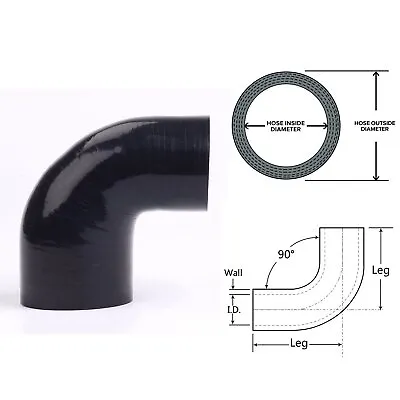 2.5  To 2.5  ID 90 Degree Elbow Turbo/Intake/Silicone Coupler Pipe Hose • $11.75
