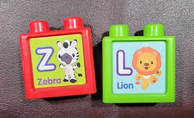 VTECH Alphabet Train Replacement Double Sided Picture Blocks  M/Z & L/P Lot Of 2 • $9