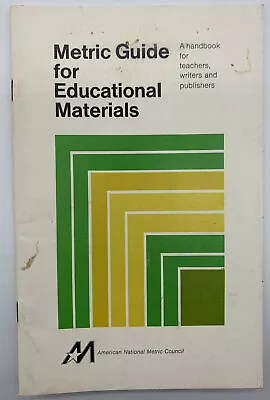 Vintage Booklet: 1977 METRIC GUIDE FOR EDUCATIONAL MATERIALS Teachers & Writers  • £4.79