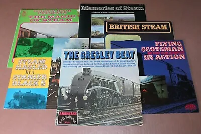 X6 Steam Train Railway Vinyl LP Record Albums Job Lot/Bundle. Six LPs. • £10