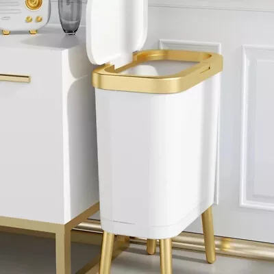 15L Large-capacity Trash Can Kitchen Bathroom High-foot Garbage Bin With Lid • $38