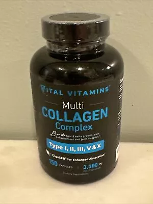 Vital Vitamins Multi Collagen Complex Type I II III V & X 150 Caps - 09/26 • $27.95