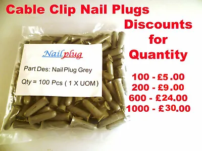 ProFix Nail Plugs Secure Cable Clip To Hard+Soft Walls 5x18mm OMQ2-03 • £5