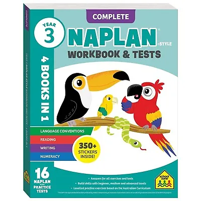 2022 Year 3 Naplan Style Complete Workbook & Test Hinkler Book Kids School Zone • $29.54