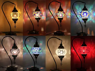 £35 • Buy 1000+ SOLD FREE LED BULB Turkish Moroccan Colourful Glass Light Desk Table Lamp