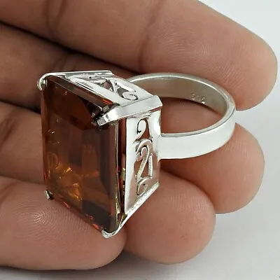 Man-Made Glass 925 Silver Solitaire Vintage Ring Size Q For Girls Q3 • $56.63