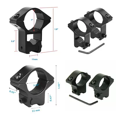 2/4Pcs 1  Scope Rings 3/8  Dovetail Low / High Profile Rifle Scope Ring Mount • $8.99