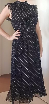 $65 • Buy Kate Spade Black & White Spotted Dress Size L