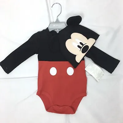 New Disney Store Mickey Mouse Baby Costume Bodysuit Hat 6-9m • $24.50