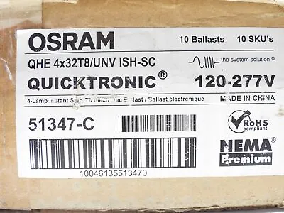 10-Pack Osram QHE4X32T8/UNV ISH-SC T8 Fluorescent Ballast For 4-Lamps • $119.95