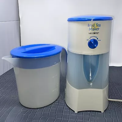 Mr. Coffee Iced Tea Maker 3 Quart Model TM70 W/ BLUE Pitcher Tested Works!! • $39.99