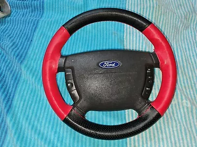 Ford BA BF Territory XR6 Black / Red Leather Steering Wheel Fairlane Falcon   • $225