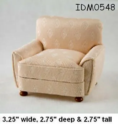 Modern Easy Chair Cream Silk Living Room Dollhouse Miniatures 1:12 Scale  • $21.95