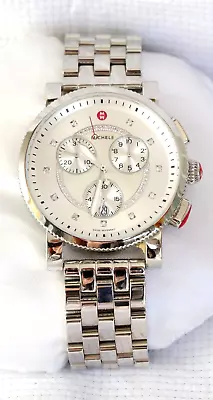 Michele Sport Sail Silver Chronograph Diamond Stainless Steel Watch MWW01K000120 • $529