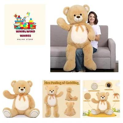 Giant Teddy Bear 52  Life Size Plush Teddy Bear 4.3 Feet With White Belly L... • $71.99